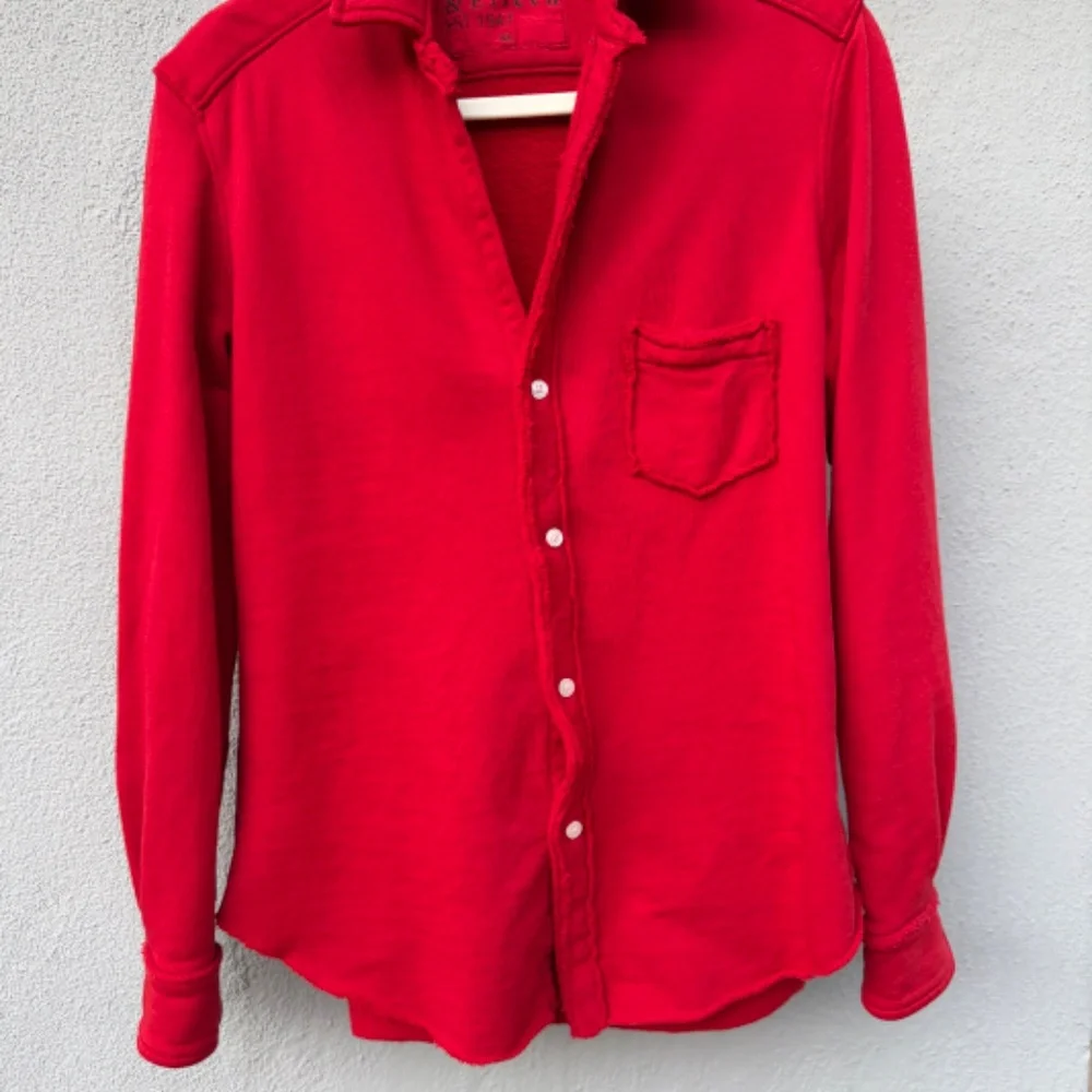 Red Frank & Eileen Cotton Triple Fleece Button Down Sweatshirt Shirt XS - Picture 8 of 8